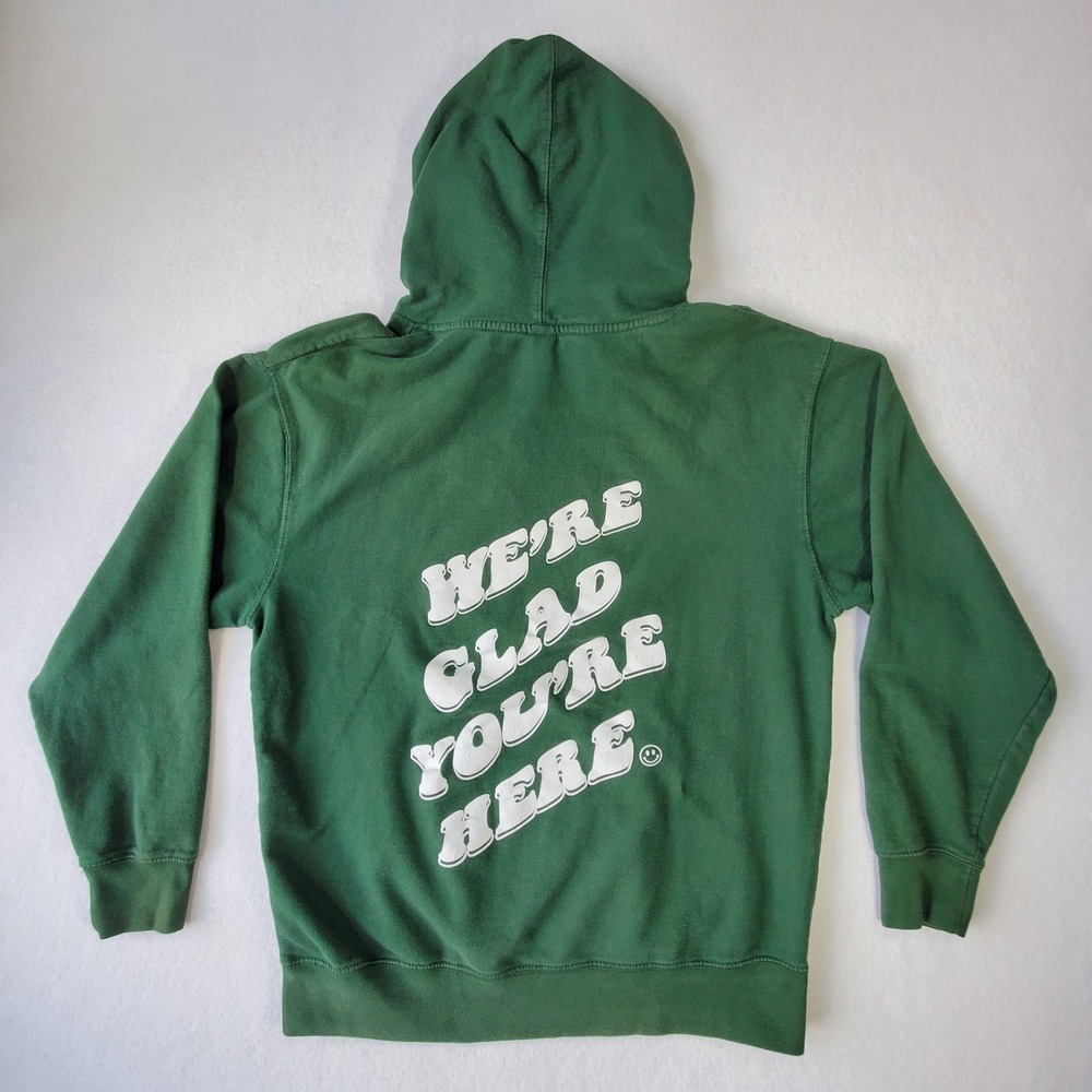 Independent Trading Company Upstreet Smiley Hoodie‎ Green Large Graphic - Picture 2 of 9